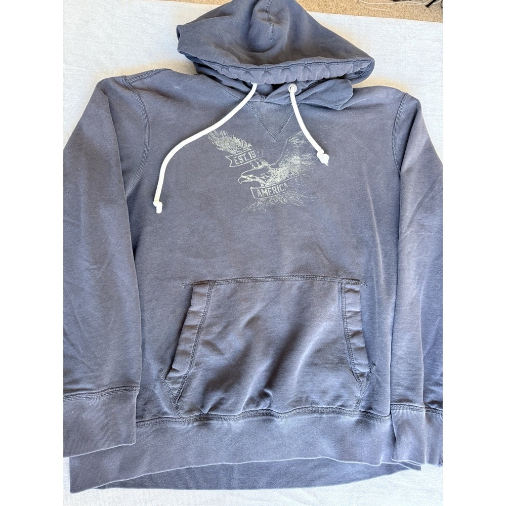 American Eagle Outfitters Gray Pullover Hoodie Sweatshirt Eagle Graphic Large